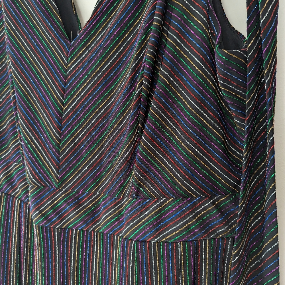 Torrid Glitter Rainbow Stripe Wide Leg Jumpsuit